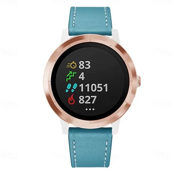 Watch Band for Garmin Forerunner 265 255 Active 5 Venu 3 2 Plus Vivoactive 4 3 Vivomove Sport Approach S42 S40 20mm 22mm Genuine Leather Replacement Strap 20mm 22mm Leather Loop Wristband