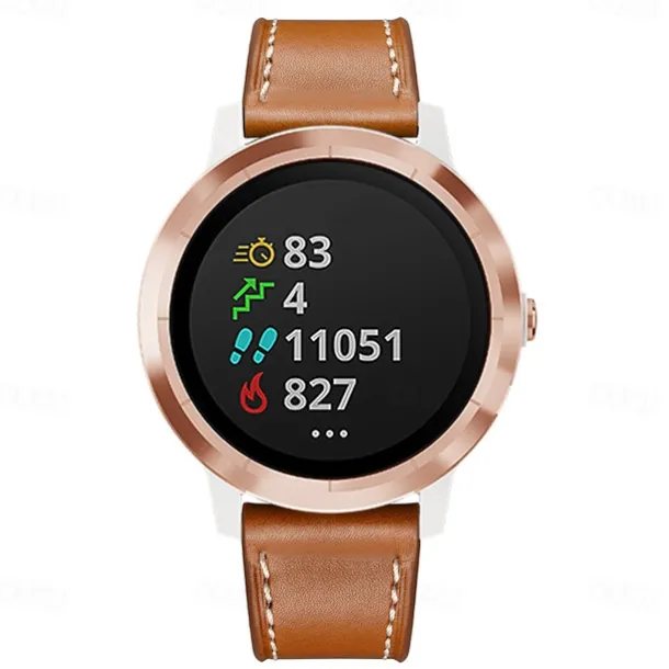 Watch Band for Garmin Forerunner 265 255 Active 5 Venu 3 2 Plus Vivoactive 4 3 Vivomove Sport Approach S42 S40 20mm 22mm Genuine Leather Replacement Strap 20mm 22mm Leather Loop Wristband