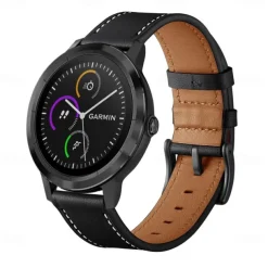 Watch Band for Garmin Forerunner 265 255 Active 5 Venu 3 2 Plus Vivoactive 4 3 Vivomove Sport Approach S42 S40 20mm 22mm Genuine Leather Replacement Strap 20mm 22mm Leather Loop Wristband