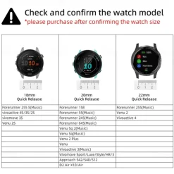 Watch Band for Garmin Huawei Forerunner 265S 265 Venu 3S 3 Active 5 Vivoactive 4S 4 Vivomove Sport Luxe Style HR Approach S42 S40 S12 18mm 20mm 22mm Nylon Replacement Strap 18mm 20mm 22mm Sport Band