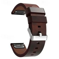 Watch Band for Garmin Marq Descent G1 Fenix 7/6/5 Plus Pro Sapphire Solar Forerunner 955/945/935/745 Solar Approach S62 / S60 Genuine Leather Replacement Strap Quick Fit 22mm Adjustable Leather Loop