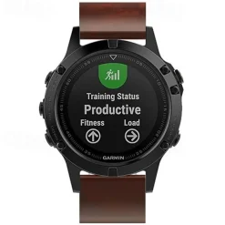 Watch Band for Garmin Marq Descent G1 Fenix 7/6/5 Plus Pro Sapphire Solar Forerunner 955/945/935/745 Solar Approach S62 / S60 Genuine Leather Replacement Strap Quick Fit 22mm Adjustable Leather Loop