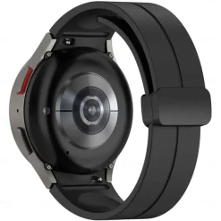 Watch Band for Samsung Galaxy Watch 7/6/5/4 40/44mm, Watch 5 Pro 45mm, Watch 6 Classic 43/47mm, Watch 4 Classic 42/46mm Silicone Replacement Strap Magnetic Clasp Butterfly Buckle Women Men Sport