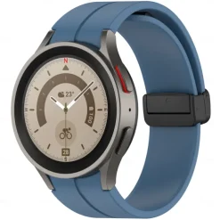 Watch Band for Samsung Galaxy Watch 7/6/5/4 40/44mm, Watch 5 Pro 45mm, Watch 6 Classic 43/47mm, Watch 4 Classic 42/46mm Silicone Replacement Strap Magnetic Clasp Butterfly Buckle Women Men Sport