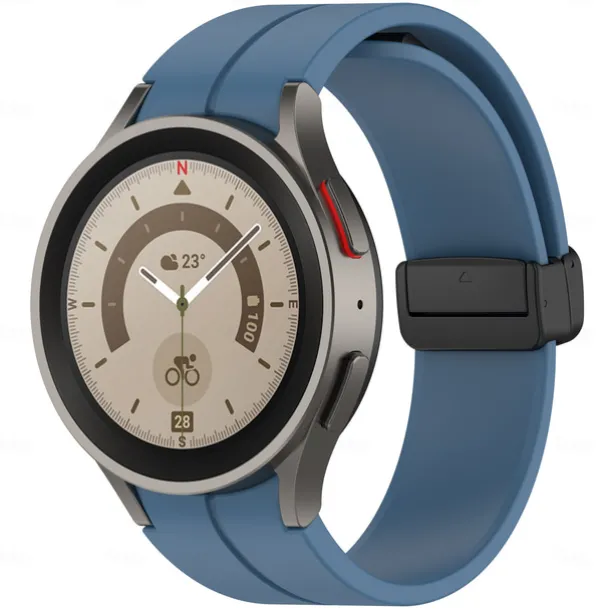 Watch Band for Samsung Galaxy Watch 7/6/5/4 40/44mm, Watch 5 Pro 45mm, Watch 6 Classic 43/47mm, Watch 4 Classic 42/46mm Silicone Replacement Strap Magnetic Clasp Butterfly Buckle Women Men Sport