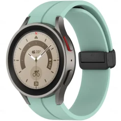 Watch Band for Samsung Galaxy Watch 7/6/5/4 40/44mm, Watch 5 Pro 45mm, Watch 6 Classic 43/47mm, Watch 4 Classic 42/46mm Silicone Replacement Strap Magnetic Clasp Butterfly Buckle Women Men Sport