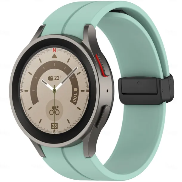 Watch Band for Samsung Galaxy Watch 7/6/5/4 40/44mm, Watch 5 Pro 45mm, Watch 6 Classic 43/47mm, Watch 4 Classic 42/46mm Silicone Replacement Strap Magnetic Clasp Butterfly Buckle Women Men Sport