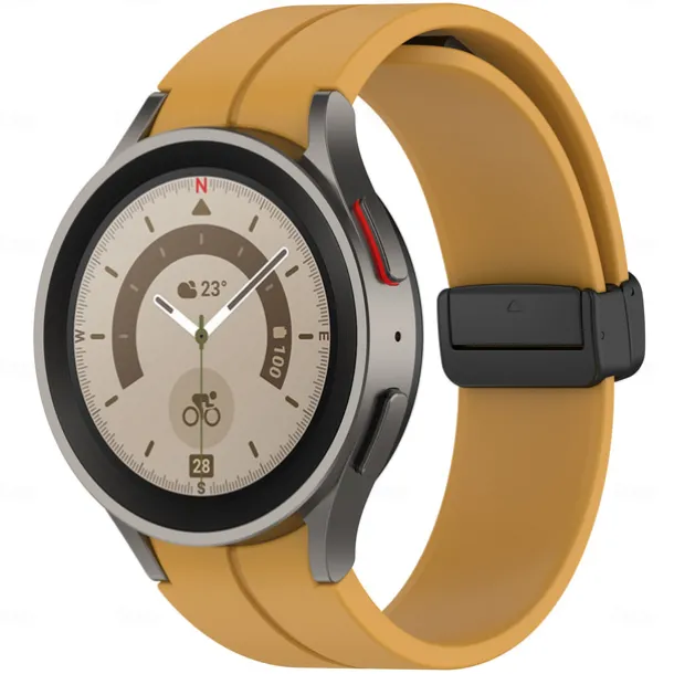 Watch Band for Samsung Galaxy Watch 7/6/5/4 40/44mm, Watch 5 Pro 45mm, Watch 6 Classic 43/47mm, Watch 4 Classic 42/46mm Silicone Replacement Strap Magnetic Clasp Butterfly Buckle Women Men Sport