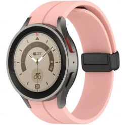 Watch Band for Samsung Galaxy Watch 7/6/5/4 40/44mm, Watch 5 Pro 45mm, Watch 6 Classic 43/47mm, Watch 4 Classic 42/46mm Silicone Replacement Strap Magnetic Clasp Butterfly Buckle Women Men Sport