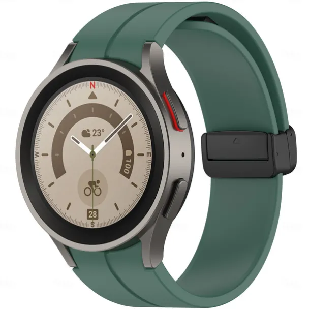 Watch Band for Samsung Galaxy Watch 7/6/5/4 40/44mm, Watch 5 Pro 45mm, Watch 6 Classic 43/47mm, Watch 4 Classic 42/46mm Silicone Replacement Strap Magnetic Clasp Butterfly Buckle Women Men Sport