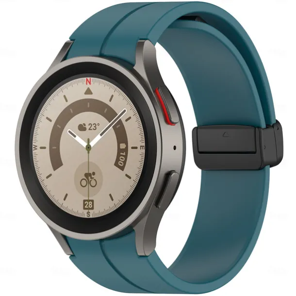 Watch Band for Samsung Galaxy Watch 7/6/5/4 40/44mm, Watch 5 Pro 45mm, Watch 6 Classic 43/47mm, Watch 4 Classic 42/46mm Silicone Replacement Strap Magnetic Clasp Butterfly Buckle Women Men Sport