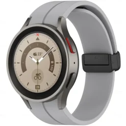 Watch Band for Samsung Galaxy Watch 7/6/5/4 40/44mm, Watch 5 Pro 45mm, Watch 6 Classic 43/47mm, Watch 4 Classic 42/46mm Silicone Replacement Strap Magnetic Clasp Butterfly Buckle Women Men Sport