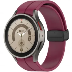 Watch Band for Samsung Galaxy Watch 7/6/5/4 40/44mm, Watch 5 Pro 45mm, Watch 6 Classic 43/47mm, Watch 4 Classic 42/46mm Silicone Replacement Strap Magnetic Clasp Butterfly Buckle Women Men Sport