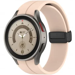 Watch Band for Samsung Galaxy Watch 7/6/5/4 40/44mm, Watch 5 Pro 45mm, Watch 6 Classic 43/47mm, Watch 4 Classic 42/46mm Silicone Replacement Strap Magnetic Clasp Butterfly Buckle Women Men Sport