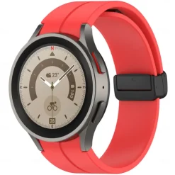 Watch Band for Samsung Galaxy Watch 7/6/5/4 40/44mm, Watch 5 Pro 45mm, Watch 6 Classic 43/47mm, Watch 4 Classic 42/46mm Silicone Replacement Strap Magnetic Clasp Butterfly Buckle Women Men Sport