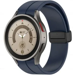 Watch Band for Samsung Galaxy Watch 7/6/5/4 40/44mm, Watch 5 Pro 45mm, Watch 6 Classic 43/47mm, Watch 4 Classic 42/46mm Silicone Replacement Strap Magnetic Clasp Butterfly Buckle Women Men Sport