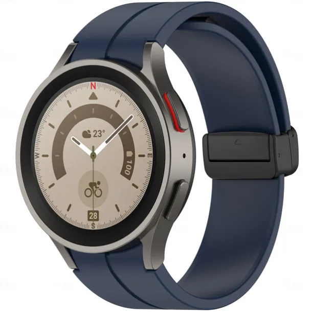 Watch Band for Samsung Galaxy Watch 7/6/5/4 40/44mm, Watch 5 Pro 45mm, Watch 6 Classic 43/47mm, Watch 4 Classic 42/46mm Silicone Replacement Strap Magnetic Clasp Butterfly Buckle Women Men Sport