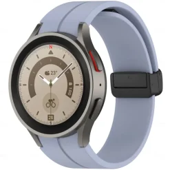 Watch Band for Samsung Galaxy Watch 7/6/5/4 40/44mm, Watch 5 Pro 45mm, Watch 6 Classic 43/47mm, Watch 4 Classic 42/46mm Silicone Replacement Strap Magnetic Clasp Butterfly Buckle Women Men Sport