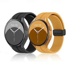 Watch Band for Samsung Galaxy Watch 7/6/5/4 40/44mm, Watch 5 Pro 45mm, Watch 6 Classic 43/47mm, Watch 4 Classic 42/46mm Silicone Replacement Strap Magnetic Clasp Butterfly Buckle Women Men Sport