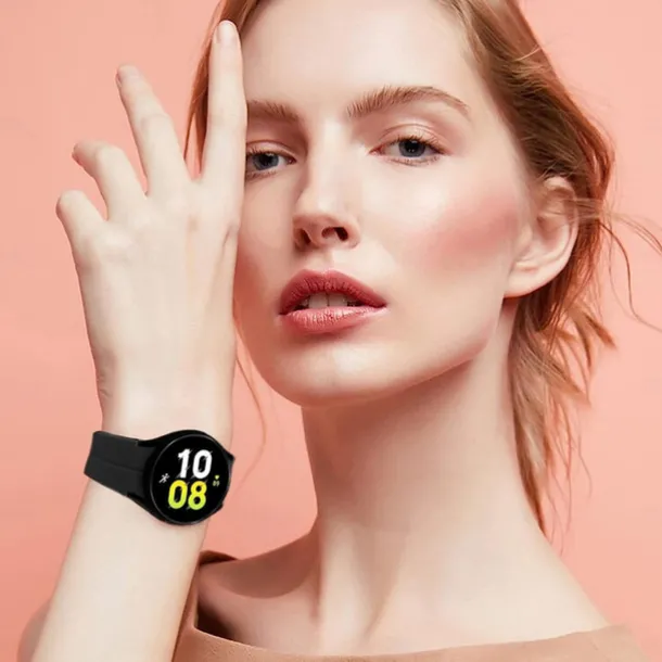 Watch Band for Samsung Galaxy Watch 7/6/5/4 40/44mm, Watch 5 Pro 45mm, Watch 6 Classic 43/47mm, Watch 4 Classic 42/46mm Silicone Replacement Strap Magnetic Clasp Butterfly Buckle Women Men Sport