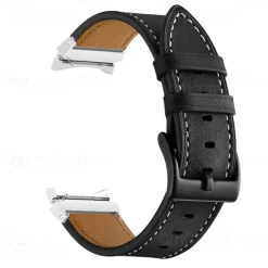 Watch Band for Samsung Galaxy Watch 7/6/5/4 40/44mm, Watch 5 Pro 45mm, Watch 6 Classic 43/47mm, Watch 4 Classic 42/46mm Genuine Leather Replacement Strap Adjustable Breathable Shockproof Wristband