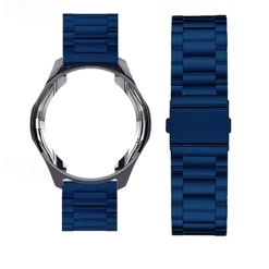 Watch Band for Samsung Galaxy Watch 6 5 4 40/44mm Watch 6 Classic 43/47mm Watch 5 Pro 45mm Watch 4 Classic 42/46mm 3 41mm Stainless Steel Replacement Strap with Case Sport Band Wristband