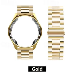 Watch Band for Samsung Galaxy Watch 6 5 4 40/44mm Watch 6 Classic 43/47mm Watch 5 Pro 45mm Watch 4 Classic 42/46mm 3 41mm Stainless Steel Replacement Strap with Case Sport Band Wristband