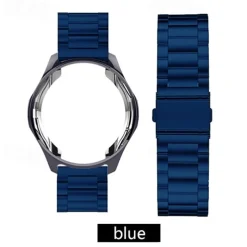 Watch Band for Samsung Galaxy Watch 6 5 4 40/44mm Watch 6 Classic 43/47mm Watch 5 Pro 45mm Watch 4 Classic 42/46mm 3 41mm Stainless Steel Replacement Strap with Case Sport Band Wristband