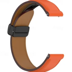 Watch Band for Samsung Galaxy Watch 6 40/44mm Watch 6 Classic 43/47mm PU Leather Replacement Strap Adjustable Solo Loop Wristband