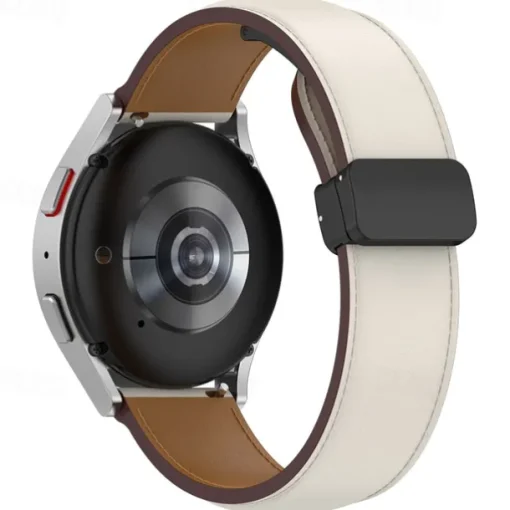 Watch Band for Samsung Galaxy Watch 6 40/44mm Watch 6 Classic 43/47mm PU Leather Replacement Strap Adjustable Solo Loop Wristband