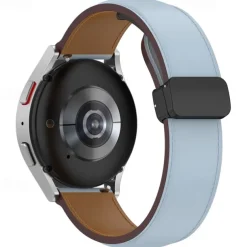 Watch Band for Samsung Galaxy Watch 6 40/44mm Watch 6 Classic 43/47mm PU Leather Replacement Strap Adjustable Solo Loop Wristband