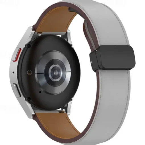 Watch Band for Samsung Galaxy Watch 6 40/44mm Watch 6 Classic 43/47mm PU Leather Replacement Strap Adjustable Solo Loop Wristband