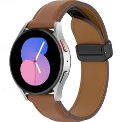 Watch Band for Samsung Galaxy Watch 6 40/44mm Watch 6 Classic 43/47mm PU Leather Replacement Strap Adjustable Solo Loop Wristband