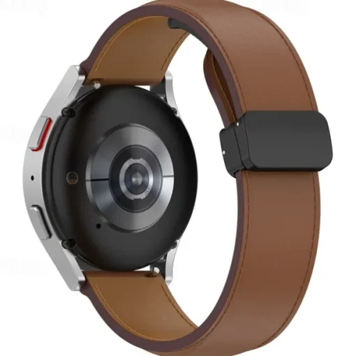 Watch Band for Samsung Galaxy Watch 6 40/44mm Watch 6 Classic 43/47mm PU Leather Replacement Strap Adjustable Solo Loop Wristband