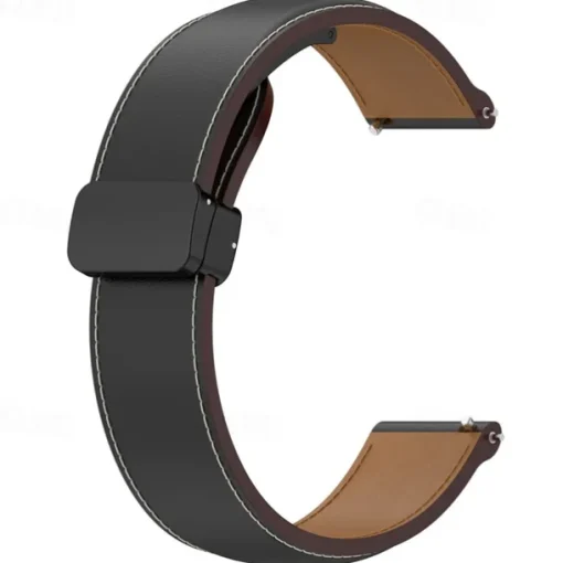 Watch Band for Samsung Galaxy Watch 6 40/44mm Watch 6 Classic 43/47mm PU Leather Replacement Strap Adjustable Solo Loop Wristband