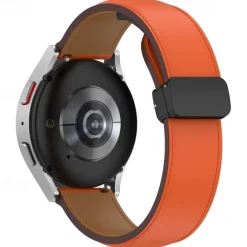 Watch Band for Samsung Galaxy Watch 6 40/44mm Watch 6 Classic 43/47mm PU Leather Replacement Strap Adjustable Solo Loop Wristband