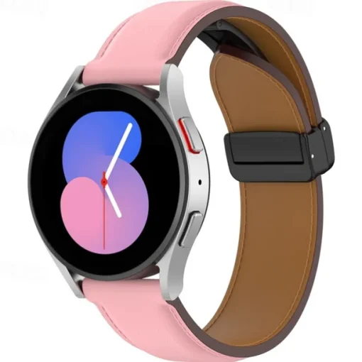 Watch Band for Samsung Galaxy Watch 6 40/44mm Watch 6 Classic 43/47mm PU Leather Replacement Strap Adjustable Solo Loop Wristband