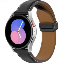 Watch Band for Samsung Galaxy Watch 6 40/44mm Watch 6 Classic 43/47mm PU Leather Replacement Strap Adjustable Solo Loop Wristband