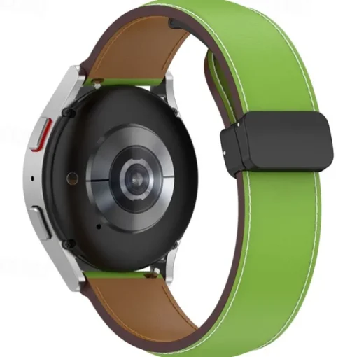 Watch Band for Samsung Galaxy Watch 6 40/44mm Watch 6 Classic 43/47mm PU Leather Replacement Strap Adjustable Solo Loop Wristband