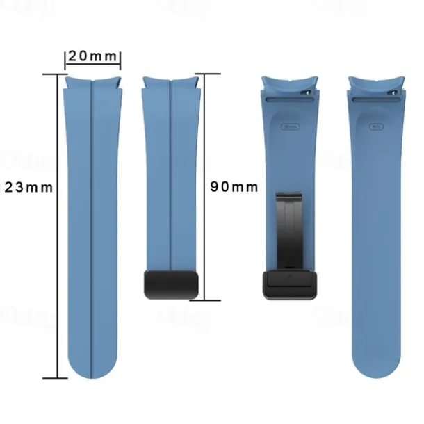 Watch Band for Samsung Galaxy Watch 7/6/5/4 40/44mm, Watch 5 Pro 45mm, Watch 6 Classic 43/47mm, Watch 4 Classic 42/46mm Silicone Replacement Strap Magnetic Clasp Waterproof Adjustable Sport Band