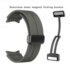 Watch Band for Samsung Galaxy Watch 7/6/5/4 40/44mm, Watch 5 Pro 45mm, Watch 6 Classic 43/47mm, Watch 4 Classic 42/46mm Silicone Replacement Strap Magnetic Clasp Waterproof Adjustable Sport Band
