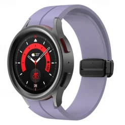 Watch Band for Samsung Galaxy Watch 7/6/5/4 40/44mm, Watch 5 Pro 45mm, Watch 6 Classic 43/47mm, Watch 4 Classic 42/46mm Silicone Replacement Strap Magnetic Clasp Waterproof Adjustable Sport Band