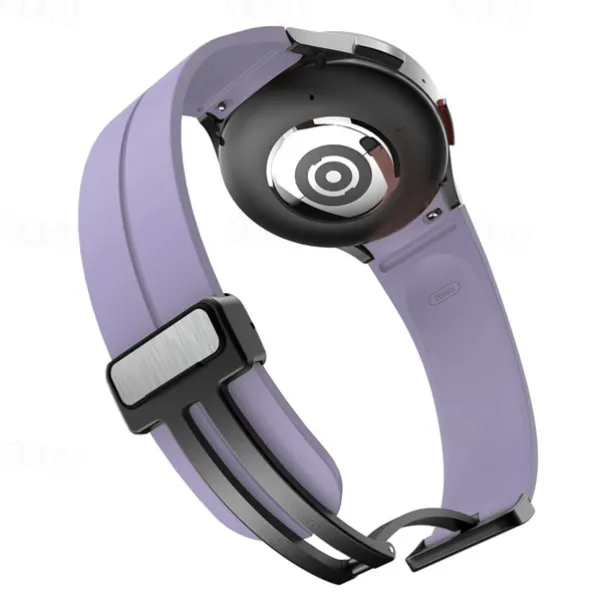 Watch Band for Samsung Galaxy Watch 7/6/5/4 40/44mm, Watch 5 Pro 45mm, Watch 6 Classic 43/47mm, Watch 4 Classic 42/46mm Silicone Replacement Strap Magnetic Clasp Waterproof Adjustable Sport Band