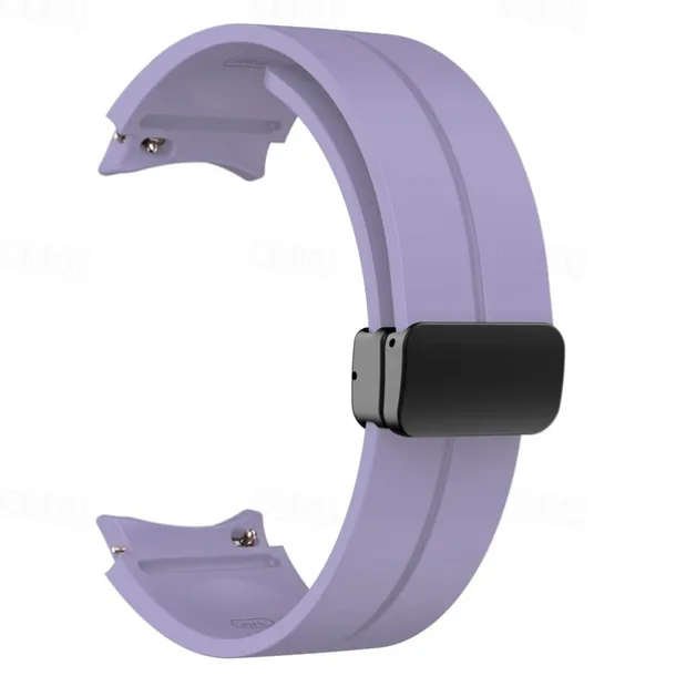 Watch Band for Samsung Galaxy Watch 7/6/5/4 40/44mm, Watch 5 Pro 45mm, Watch 6 Classic 43/47mm, Watch 4 Classic 42/46mm Silicone Replacement Strap Magnetic Clasp Waterproof Adjustable Sport Band