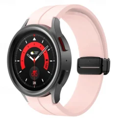 Watch Band for Samsung Galaxy Watch 7/6/5/4 40/44mm, Watch 5 Pro 45mm, Watch 6 Classic 43/47mm, Watch 4 Classic 42/46mm Silicone Replacement Strap Magnetic Clasp Waterproof Adjustable Sport Band