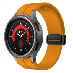 Watch Band for Samsung Galaxy Watch 7/6/5/4 40/44mm, Watch 5 Pro 45mm, Watch 6 Classic 43/47mm, Watch 4 Classic 42/46mm Silicone Replacement Strap Magnetic Clasp Waterproof Adjustable Sport Band