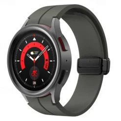 Watch Band for Samsung Galaxy Watch 7/6/5/4 40/44mm, Watch 5 Pro 45mm, Watch 6 Classic 43/47mm, Watch 4 Classic 42/46mm Silicone Replacement Strap Magnetic Clasp Waterproof Adjustable Sport Band