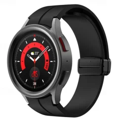 Watch Band for Samsung Galaxy Watch 7/6/5/4 40/44mm, Watch 5 Pro 45mm, Watch 6 Classic 43/47mm, Watch 4 Classic 42/46mm Silicone Replacement Strap Magnetic Clasp Waterproof Adjustable Sport Band