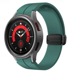 Watch Band for Samsung Galaxy Watch 7/6/5/4 40/44mm, Watch 5 Pro 45mm, Watch 6 Classic 43/47mm, Watch 4 Classic 42/46mm Silicone Replacement Strap Magnetic Clasp Waterproof Adjustable Sport Band