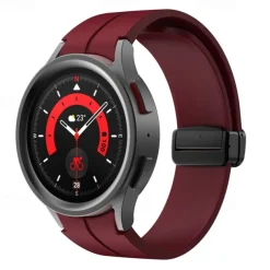 Watch Band for Samsung Galaxy Watch 7/6/5/4 40/44mm, Watch 5 Pro 45mm, Watch 6 Classic 43/47mm, Watch 4 Classic 42/46mm Silicone Replacement Strap Magnetic Clasp Waterproof Adjustable Sport Band